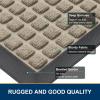 imageSmiry Front Door Mat Outside Entrance Beige 295 x 17 and Bathroom Rugs Mat Beige 30 x 20 2 Item Bundle