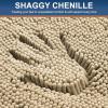 imageSmiry Front Door Mat Outside Entrance Beige 295 x 17 and Luxury Chenille Bathroom Rugs Beige 30 x 20 2 Item Bundle