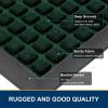 imageSmiry Front Door Mat Outside Entrance Black Green 295 x 17 and Luxury Chenille Bathroom Rugs Green 30 x 20 2 Item Bundle