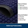 imageSmiry Front Door Mat Outside Entrance Navy Blue 295 x 17 and Luxury Chenille Bathroom Rugs Navy Blue 30 x 20 2 Item Bundle