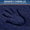 imageSmiry Front Door Mat Outside Entrance Navy Blue 295 x 17 and Luxury Chenille Bathroom Rugs Navy Blue 30 x 20 2 Item Bundle