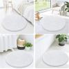 imageSmiry Luxury Chenille Round 30x30 Extra Soft and Absorbent Shaggy Bathroom Mat Rugs Machine Washable NonSlip Plush Carpet for Tub Shower and Bath Room White