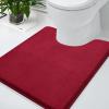 imageSmiry Memory Foam Bath Mat 24x16 and 24x20 UShaped Toilet Extra Soft Absorbent Bathroom Rugs Non Slip Bath Rug Runner for Shower Bathroom Floors Burgundy