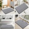 imageSmiry Memory Foam Bath Mat 30x20 Extra Soft and Absorbent Chenille Bathroom Rugs Non Slip Machine Washable Carpet for Bathroom Floor Tub Shower Home Decor Accessories Shower and Tub GreyGrey