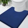 imageSmiry Memory Foam Bath Mat 30x20 and 24x20 UShaped Toilet Extra Soft Absorbent Bathroom Rugs Non Slip Bath Rug Runner for Shower Bathroom Floors Navy Blue