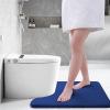 imageSmiry Memory Foam Bath Mat 30x20 and 24x20 UShaped Toilet Extra Soft Absorbent Bathroom Rugs Non Slip Bath Rug Runner for Shower Bathroom Floors Navy Blue