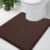 imageSmiry Memory Foam Bath Mat 36x24 and 24x20 UShaped Toilet Extra Soft Absorbent Bathroom Rugs Non Slip Bath Rug Runner for Shower Bathroom Floors Brown