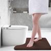 imageSmiry Memory Foam Bath Mat 36x24 and 24x20 UShaped Toilet Extra Soft Absorbent Bathroom Rugs Non Slip Bath Rug Runner for Shower Bathroom Floors Brown