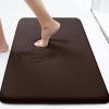 imageSmiry Memory Foam Bath Mat Set 24x16 and 36x24 Brown Super Soft Absorbent Bathroom Rugs Non Slip Bath Rug Runner for Shower Bathroom Floors