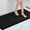 imageSmiry Memory Foam Bath Mat Set 30x20 47x24 Super Soft Absorbent Bathroom Rugs Non Slip Bath Rug Runner for Bathroom Floors Black