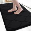 imageSmiry Memory Foam Bath Mat Set 30x20 and 30x20 Black Super Soft Absorbent Bathroom Rugs Non Slip Bath Rug Runner for Shower Bathroom FloorsBlack