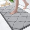imageSmiry Memory Foam Bath Mat Set 30x20 and 36x24 Grey Super Soft Absorbent Bathroom Rugs Non Slip Bath Rug Runner for Shower Bathroom Floors Grey