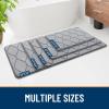 imageSmiry Memory Foam Bath Mat Set 30x20 and 47x24 Grey Super Soft Absorbent Bathroom Rugs Non Slip Bath Rug Runner for Shower Bathroom Floors Grey