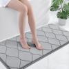 imageSmiry Memory Foam Bath Mat Set 30x20 and 47x24 Grey Super Soft Absorbent Bathroom Rugs Non Slip Bath Rug Runner for Shower Bathroom Floors Grey