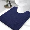 imageSmiry Toilet Rugs UShaped 24x20 and Toilet Lid Cover 175x15 Soft and Absorbent Shaggy Bath Mat Machine Washable NonSlip Plush Carpet Runner for Tub Shower and Floor Home DecorNavy Blue