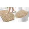 imageSmiry Bathroom Rugs 30x20 and Toilet Lid Cover 175x15 Soft and Absorbent Bath Mat Machine Washable NonSlip Plush Carpet Runner for Tub Shower and Floor Home DecorBeige