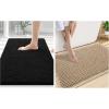 imageSmiry Bathroom Rugs Set 2 Piece30x20 Plus 30x20 Extra Soft Absorbent Bath Mats Non Slip Machine Washable Quick Dry Bath Rugs for Bathroom Floor Tub Shower BlackampBrown