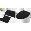 imageSmiry Bathroom Rugs Sets 2 Piece30x20 Plus 24x20 and Toilet Lid Cover 175x15 Soft and Absorbent Bath Mat Machine Washable NonSlip Plush Carpet Runner for Tub Shower and Home Decor Black