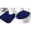 imageSmiry Bathroom Rugs U Shaped 24x20 and Toilet Lid Cover 175x15 Soft and Absorbent Bath Mat Machine Washable NonSlip Plush Carpet Runner for Tub Shower and Floor Home DecorNavy Blue