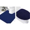imageSmiry Bathroom Rugs UShaped 20x20 and Toilet Lid Cover 175x15 Soft and Absorbent Shaggy Bath Mat Machine Washable NonSlip Plush Carpet Runner for Tub Shower and Floor Home DecorNavy Blue