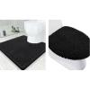 imageSmiry Bathroom Rugs UShaped 24x24 and Toilet Lid Cover 175x15 Soft and Absorbent Shaggy Bath Mat Machine Washable NonSlip Plush Carpet Runner for Tub Shower and Floor Home DecorBlack