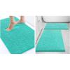imageSmiry Bathroom Rugs and Mats Set of 3 Non Slip Absorbent Shaggy Bath Rug for Tub Shower and Bath Room 24x 1624x 1630 x 20 Turquoise