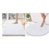 imageSmiry Chenille Bathroom Rugs 24x16 and Round 30x30 Extra Soft and Absorbent Shaggy Bath Mat Machine Washable NonSlip Plush Carpet White