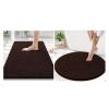 imageSmiry Chenille Bathroom Rugs 30x20 and Round 30x30 Extra Soft and Absorbent Shaggy Bath Mat Machine Washable NonSlip Plush Carpet Brown