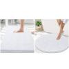 imageSmiry Chenille Bathroom Rugs 30x20 and Round 30x30 Extra Soft and Absorbent Shaggy Bath Mat Machine Washable NonSlip Plush Carpet White
