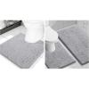 imageSmiry Chenille Bathroom Rugs 30x20 and UShaped Toilet Bath Rugs 20x2024x20 Extra Soft and Absorbent Shaggy Bath Mat Machine Washable NonSlip Plush Carpet Grey