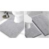 imageSmiry Chenille Bathroom Rugs 30x20 and UShaped Toilet Bath Rugs 24x2024x20 Extra Soft and Absorbent Shaggy Bath Mat Machine Washable NonSlip Plush Carpet Grey