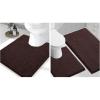 imageSmiry Chenille Bathroom Rugs 30x20 and UShaped Toilet Bath Rugs 24x2024x20 Extra Soft and Absorbent Shaggy Bath Mat Machine Washable NonSlip Plush Carpet Brown