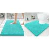 imageSmiry Chenille Bathroom Rugs 30x20 and UShaped Toilet Bath Rugs 24x24 Extra Soft and Absorbent Shaggy Bath Mat Machine Washable NonSlip Plush Carpet Turquoise
