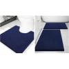 imageSmiry Chenille Bathroom Rugs 30x2024x16 and UShaped Toilet Bath Rugs 20x20 Extra Soft and Absorbent Shaggy Bath Mat Machine Washable NonSlip Plush Carpet Navy Blue