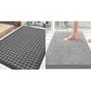 imageSmiry Front Door Mat Outside Entrance Mix Grey 295 x 17 and Luxury Chenille Bathroom Rugs Light Grey 30 x 20 2 Item Bundle