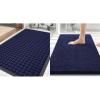 imageSmiry Front Door Mat Outside Entrance Navy Blue 295 x 17 and Luxury Chenille Bathroom Rugs Navy Blue 30 x 20 2 Item Bundle