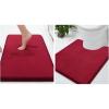 imageSmiry Memory Foam Bath Mat 24x16 and 24x20 UShaped Toilet Extra Soft Absorbent Bathroom Rugs Non Slip Bath Rug Runner for Shower Bathroom Floors Burgundy