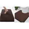 imageSmiry Memory Foam Bath Mat 24x16 and UShaped Toilet Bathroom Rugs 20x20Super Soft Absorbent Bathroom Rugs Non Slip Bath Rug Runner for Bathroom Floors Brown