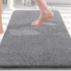 imageSmiry Memory Foam Bath Mat 30x20 Extra Soft and Absorbent Chenille Bathroom Rugs Non Slip Machine Washable Carpet for Bathroom Floor Tub Shower Home Decor Accessories Shower and Tub GreyGrey