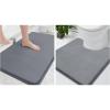imageSmiry Memory Foam Bath Mat 30x20 and 20x20 UShaped Toilet Extra Soft Absorbent Bathroom Rugs Non Slip Bath Rug Runner for Shower Bathroom Floors Dark Grey