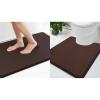 imageSmiry Memory Foam Bath Mat 36x24 and 24x20 UShaped Toilet Extra Soft Absorbent Bathroom Rugs Non Slip Bath Rug Runner for Shower Bathroom Floors Brown