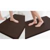 imageSmiry Memory Foam Bath Mat Set 24x16 and 36x24 Brown Super Soft Absorbent Bathroom Rugs Non Slip Bath Rug Runner for Shower Bathroom Floors