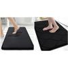 imageSmiry Memory Foam Bath Mat Set 30x20 and 30x20 Black Super Soft Absorbent Bathroom Rugs Non Slip Bath Rug Runner for Shower Bathroom FloorsBlack