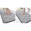 imageSmiry Memory Foam Bath Mat Set 30x20 and 36x24 Grey Super Soft Absorbent Bathroom Rugs Non Slip Bath Rug Runner for Shower Bathroom Floors Grey