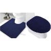 imageSmiry Toilet Rugs UShaped 24x20 and Toilet Lid Cover 175x15 Soft and Absorbent Shaggy Bath Mat Machine Washable NonSlip Plush Carpet Runner for Tub Shower and Floor Home DecorNavy Blue