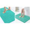 imagesmiry Luxury Chenille Bath Rug Set 2 Piece Extra Soft and Absorbent Shaggy Bathroom Mat Rugs Machine Washable NonSlip Plush Carpet Runner for Tub Shower and Bath Room24x1636x24Turquise