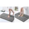 imagesmiry Luxury Chenille Bath Rug Set 2 Piece Extra Soft and Absorbent Shaggy Bathroom Mat Rugs Machine Washable NonSlip Plush Carpet Runner for Tub Showerand Bath Room30x2036x24Dark Grey