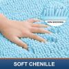 imagesmiry Luxury Chenille Bath Rug Set 2 Piece Extra Soft and Absorbent Shaggy Bathroom Mat Rugs Machine Washable NonSlip Plush Carpet Runner for Tub Shower and Bath Room24x1630x20Sky Blue