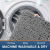 imagesmiry Luxury Chenille Bath Rug Set 2 Piece Extra Soft and Absorbent Shaggy Bathroom Mat Rugs Machine Washable NonSlip Plush Carpet Runner for Tub Showerand Bath Room30x2036x24Dark Grey