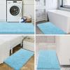 imagesmiry Luxury Chenille Bath Rug Set 2 Piece Extra Soft and Absorbent Shaggy Bathroom Mat Rugs Machine Washable NonSlip Plush Carpet Runner for Tub Shower and Bath Room24x1630x20Sky Blue